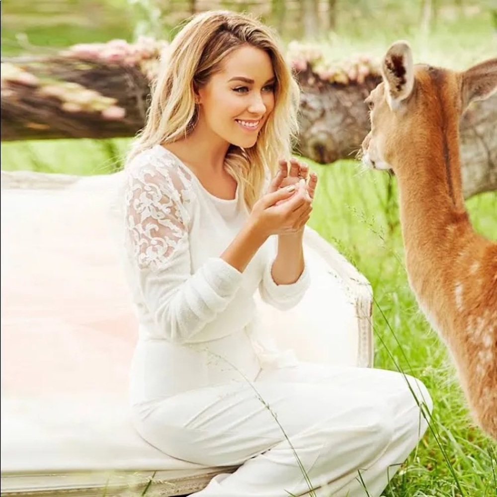 Lauren Conrad Runway Embellished Open Back Pearl Sweater